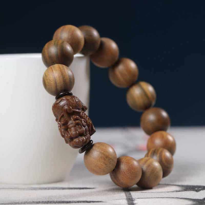 Wear FengShui Green Sandalwood Pixiu Attract Wealth Bracelet