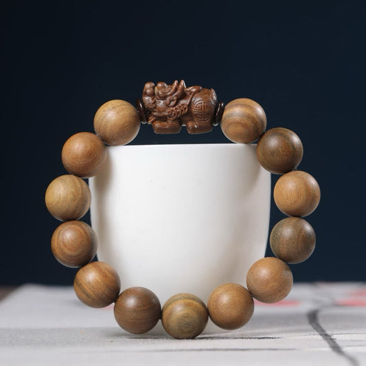 Wear FengShui Green Sandalwood Pixiu Attract Wealth Bracelet