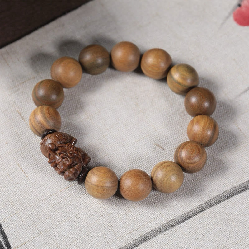 Wear FengShui Green Sandalwood Pixiu Attract Wealth Bracelet