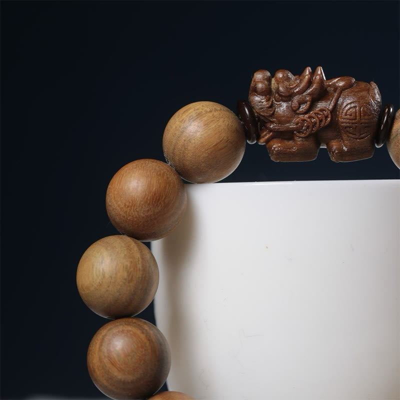 Wear FengShui Green Sandalwood Pixiu Attract Wealth Bracelet