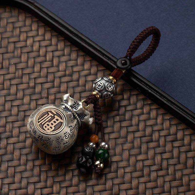 Wear FengShui Fu Character Money Bag Making Money Every Day Fortune Key Chain