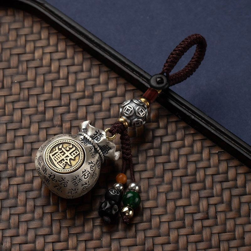 Wear FengShui Fu Character Money Bag Making Money Every Day Fortune Key Chain