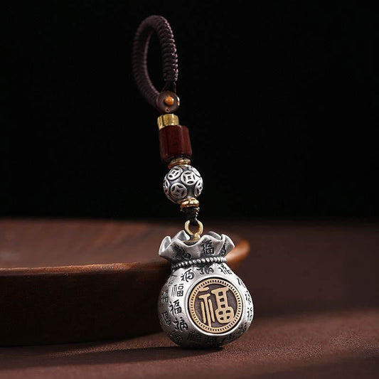 Wear FengShui Fu Character Money Bag Making Money Every Day Fortune Key Chain
