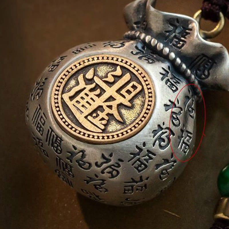 Wear FengShui Fu Character Money Bag Making Money Every Day Fortune Key Chain