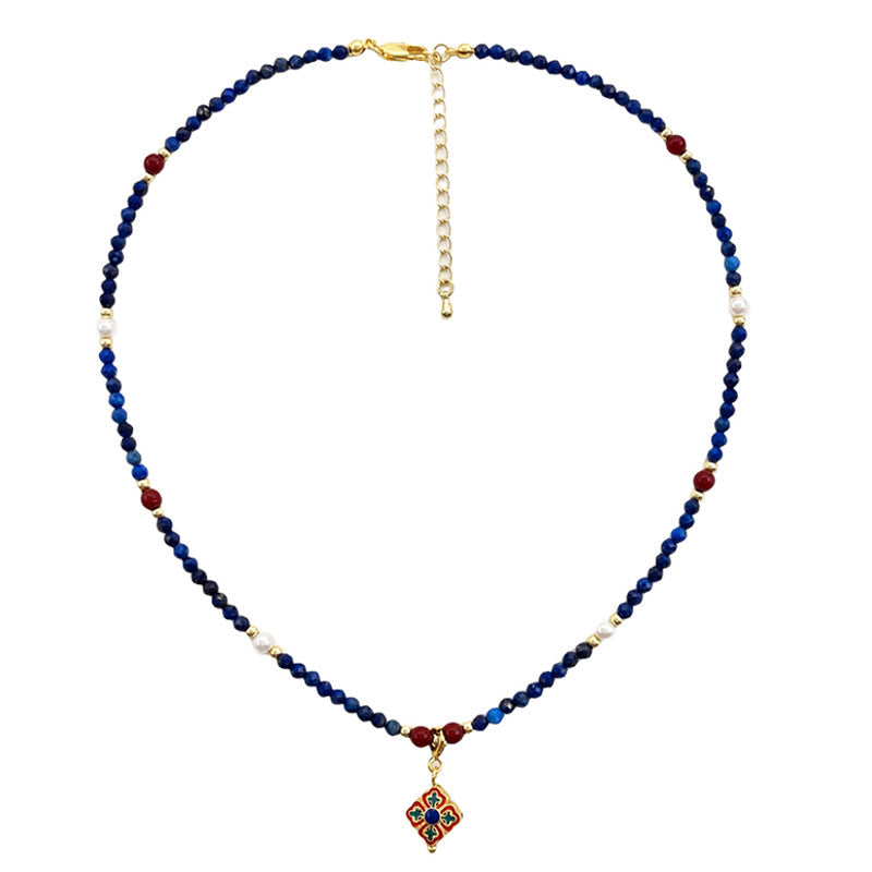 Wear FengShui Lazurite Pearl Positive Necklace Pendant