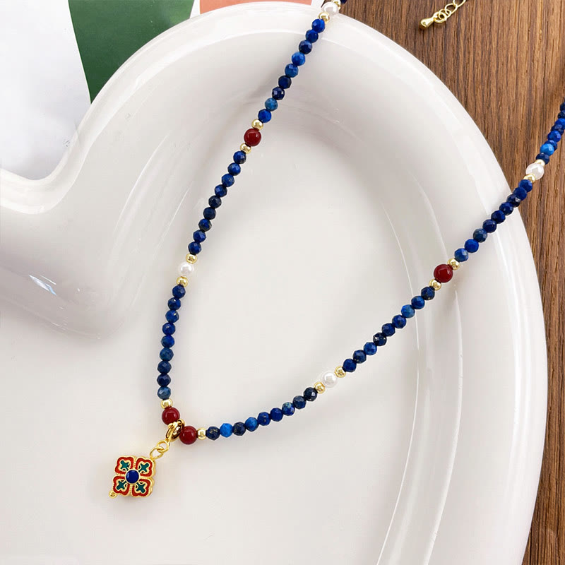 Wear FengShui Lazurite Pearl Positive Necklace Pendant