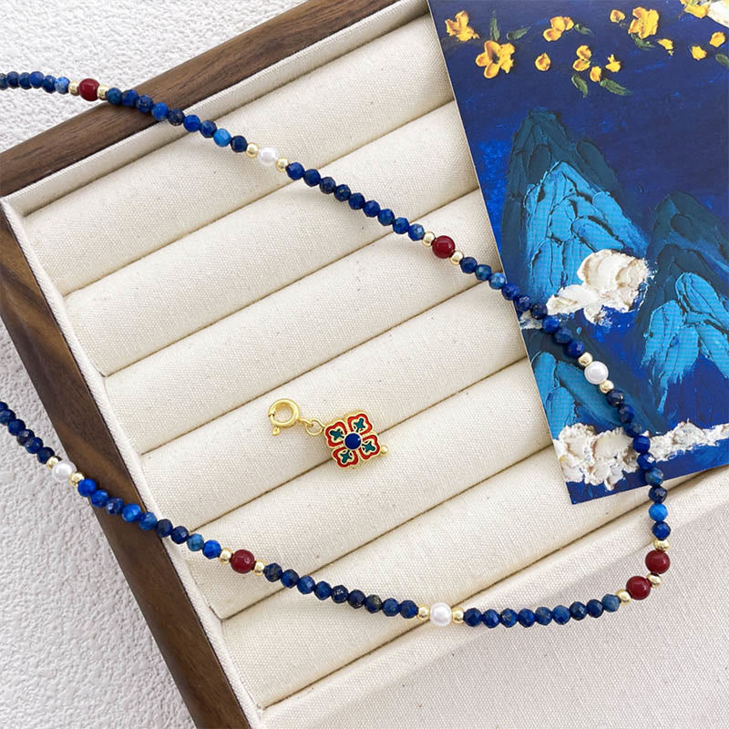 Wear FengShui Lazurite Pearl Positive Necklace Pendant