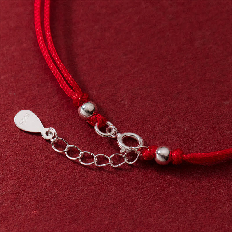 Wear FengShui 925 Sterling Silver Hollow Copper Coin Luck String Bracelet