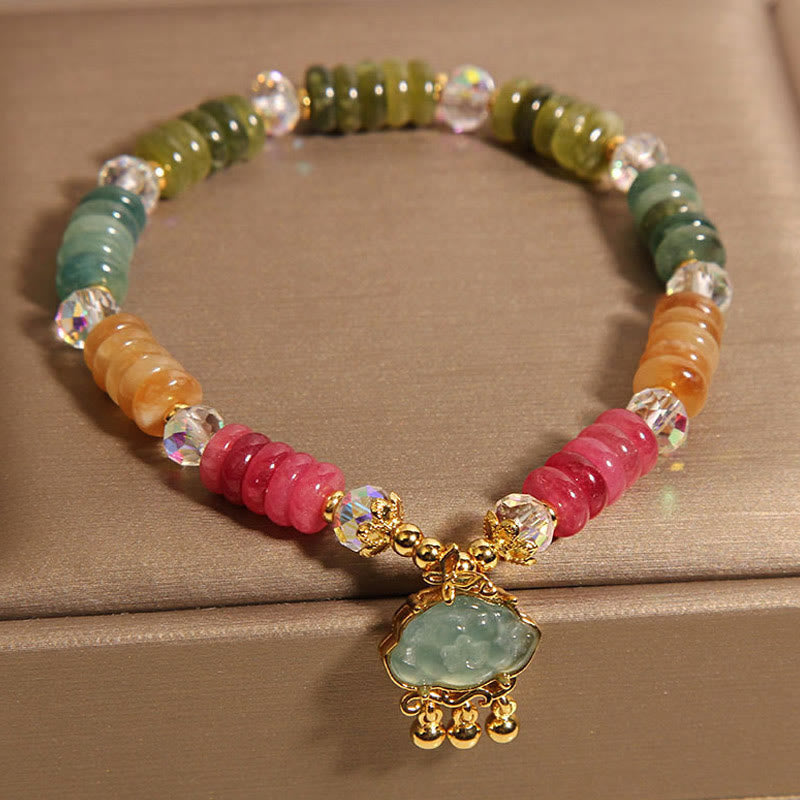 Wear FengShui Colorful Abacus Beads Auspicious Cloud Tourmaline Positive Bracelet