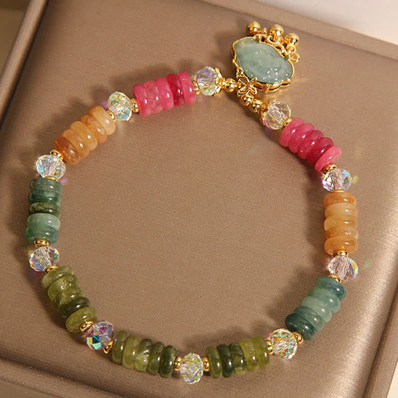 Wear FengShui Colorful Abacus Beads Auspicious Cloud Tourmaline Positive Bracelet