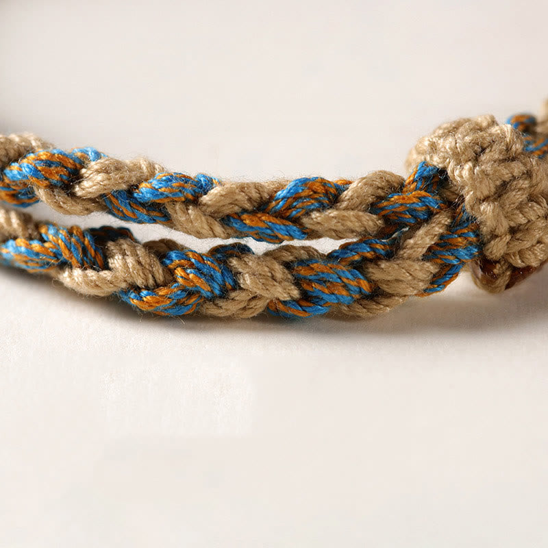 Wear FengShui "May Blessings Protect Your Journey" Dzi Bead Bracelet Includes Gift Message Card