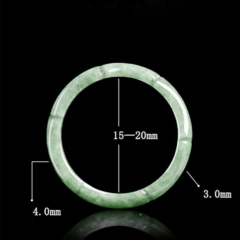 Wear FengShui Natural Bamboo Design Jade Abundance Ring