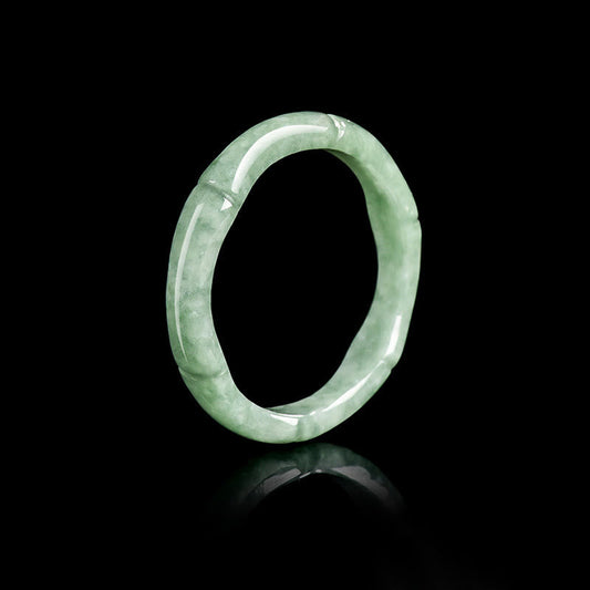 Wear FengShui Natural Bamboo Design Jade Abundance Ring