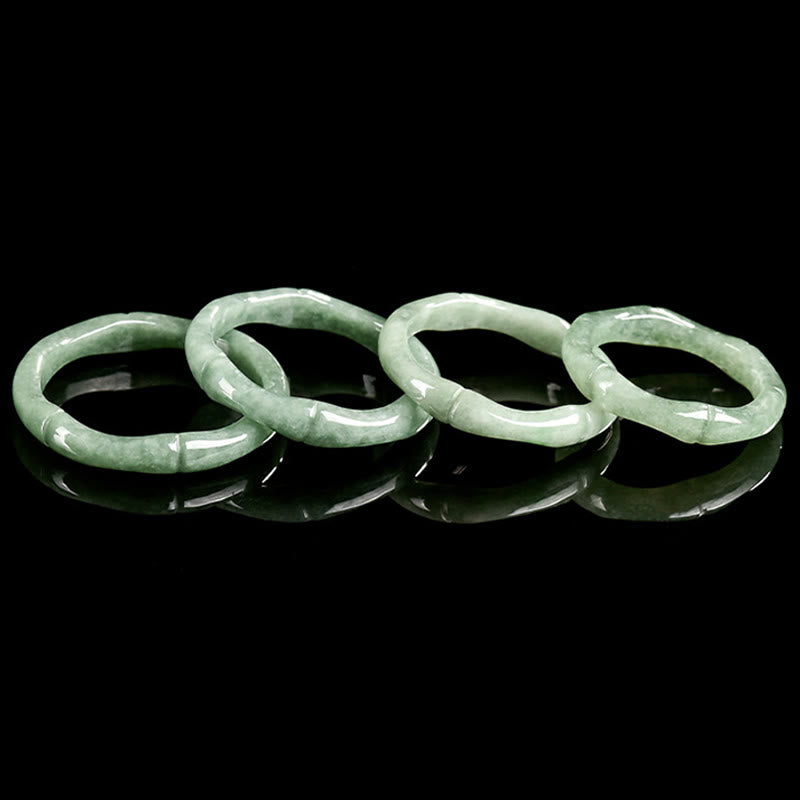 Wear FengShui Natural Bamboo Design Jade Abundance Ring