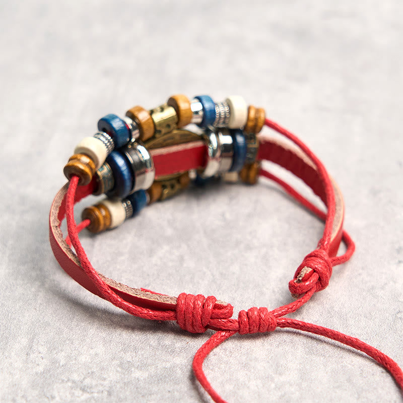 Wear FengShui Tibetan Evil Eye Leather Adjustable Protection Bracelet