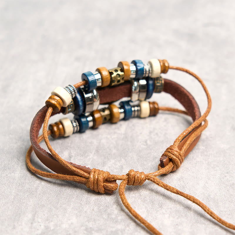 Wear FengShui Tibetan Evil Eye Leather Adjustable Protection Bracelet