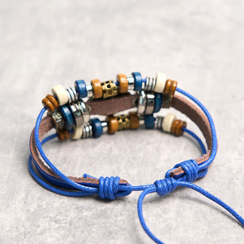 Wear FengShui Tibetan Evil Eye Leather Adjustable Protection Bracelet