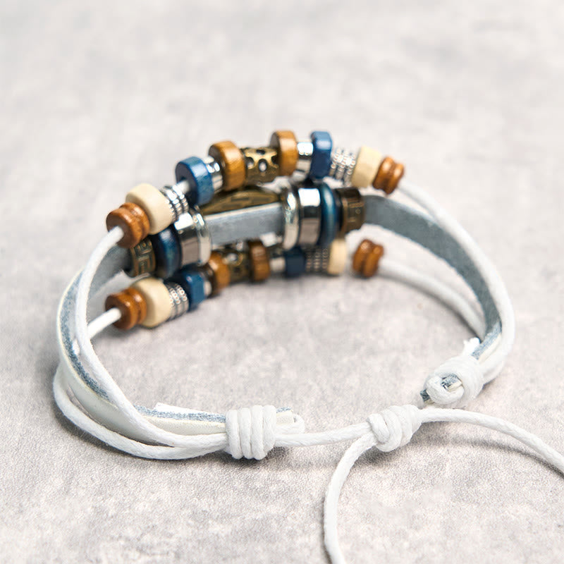 Wear FengShui Tibetan Evil Eye Leather Adjustable Protection Bracelet