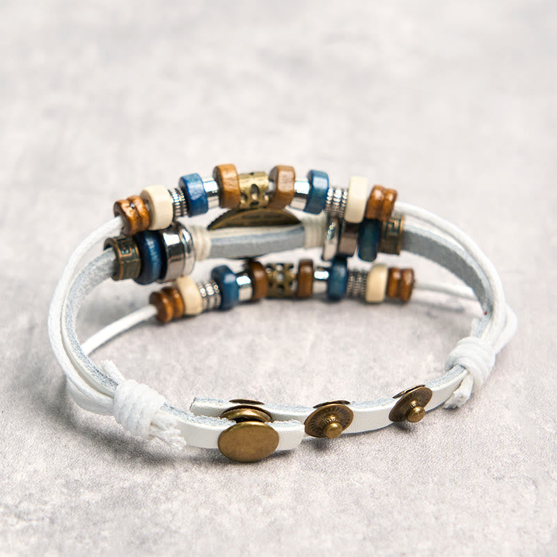 Wear FengShui Tibetan Evil Eye Leather Adjustable Protection Bracelet