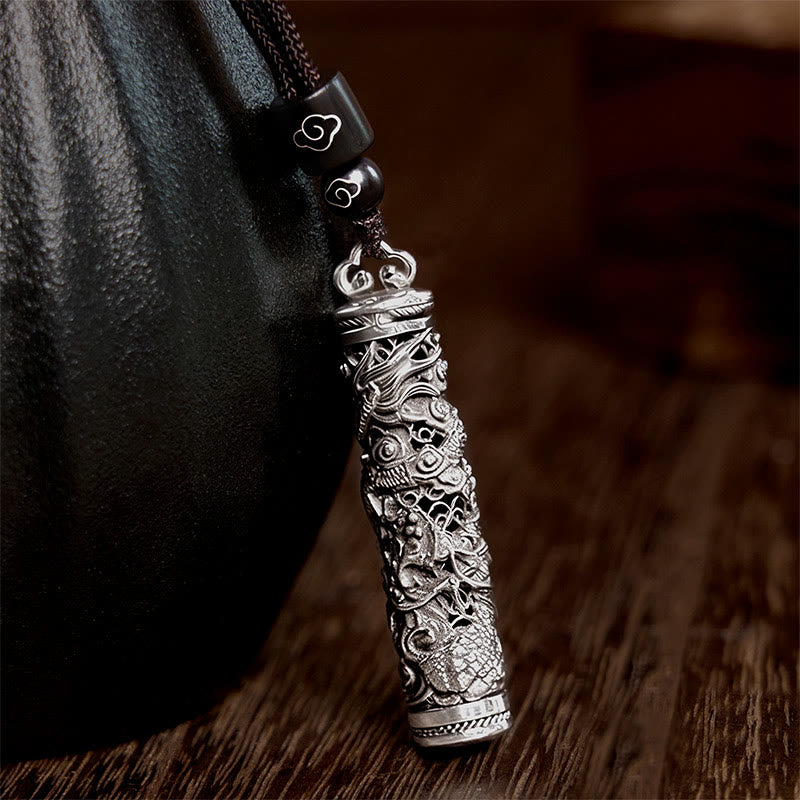 Wear FengShui Copper Fu Character Dragon Pattern Balance Pendant Necklace