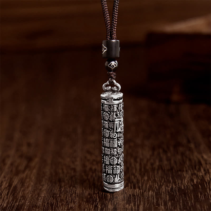 Wear FengShui Copper Fu Character Dragon Pattern Balance Pendant Necklace