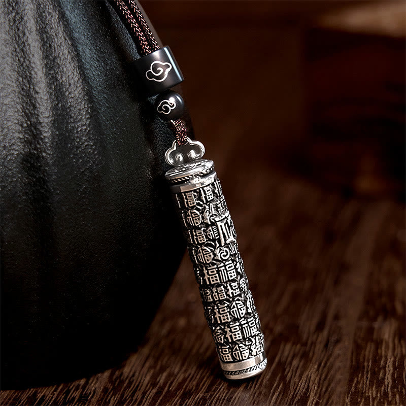 Wear FengShui Copper Fu Character Dragon Pattern Balance Pendant Necklace