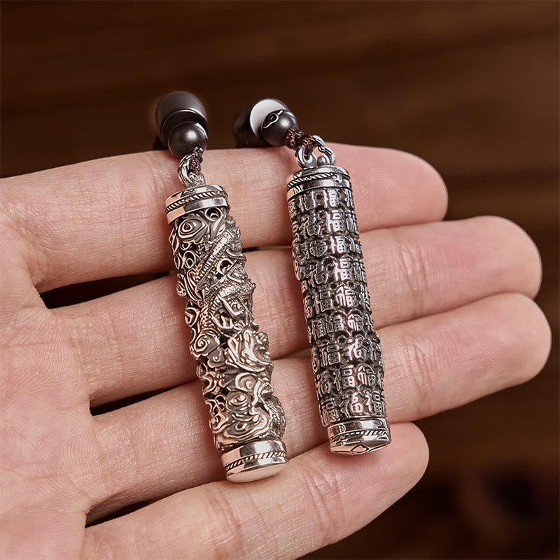 Wear FengShui Copper Fu Character Dragon Pattern Balance Pendant Necklace