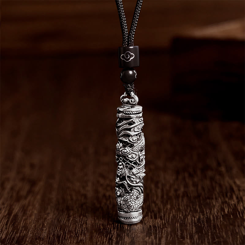 Wear FengShui Copper Fu Character Dragon Pattern Balance Pendant Necklace