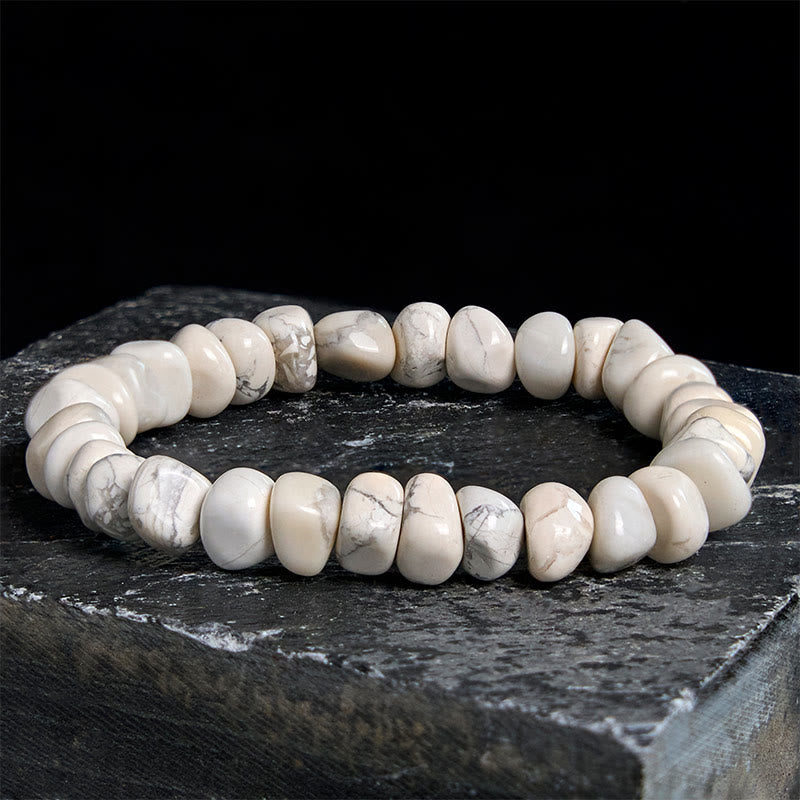 Wear FengShui White Turquoise Irregular Blocks Courage Bracelet