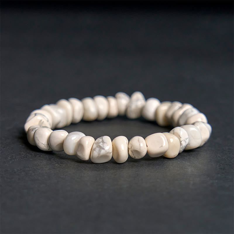 Wear FengShui White Turquoise Irregular Blocks Courage Bracelet