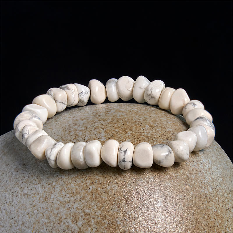 Wear FengShui White Turquoise Irregular Blocks Courage Bracelet
