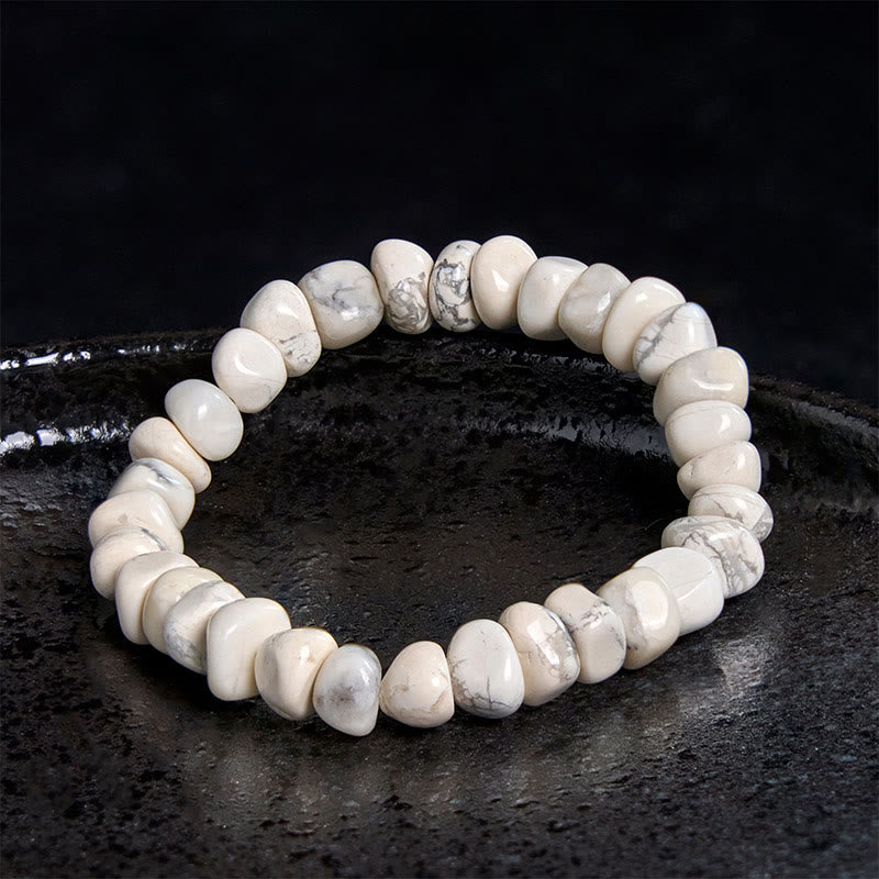 Wear FengShui White Turquoise Irregular Blocks Courage Bracelet