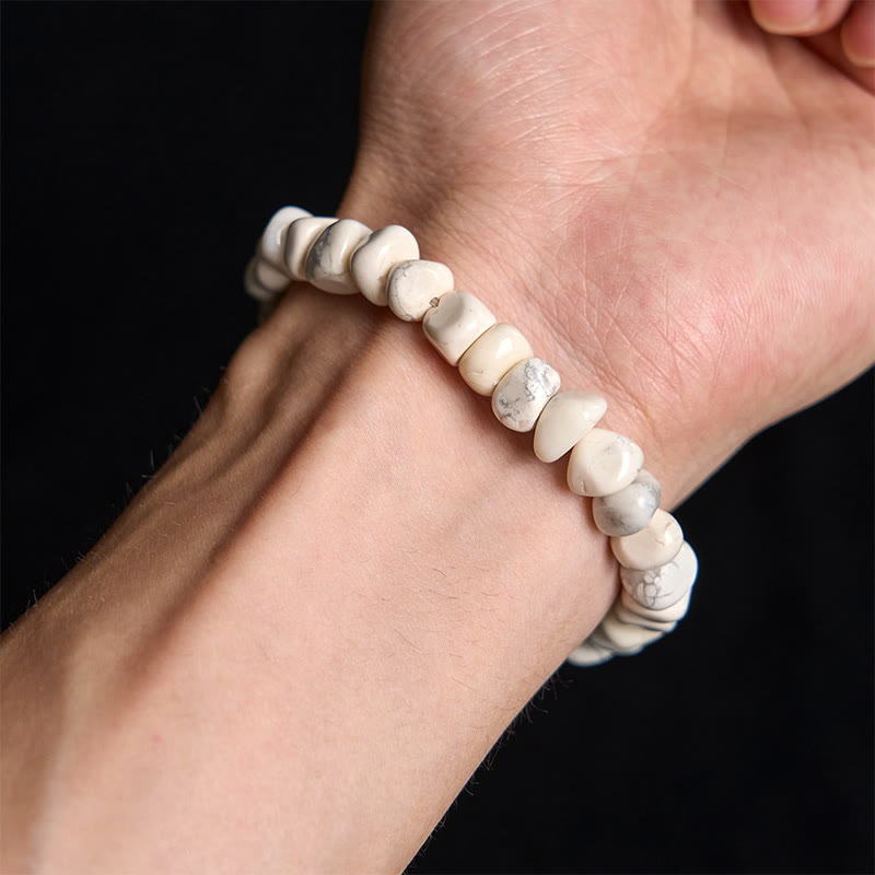 Wear FengShui White Turquoise Irregular Blocks Courage Bracelet