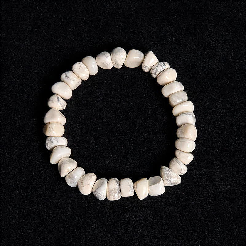 Wear FengShui White Turquoise Irregular Blocks Courage Bracelet
