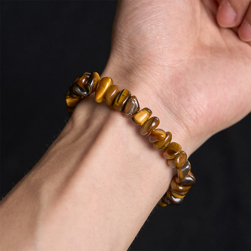 Wear FengShui Tiger Eye Irregular Blocks Courage Bracelet
