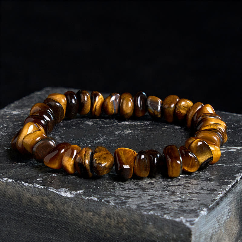 Wear FengShui Tiger Eye Irregular Blocks Courage Bracelet