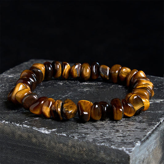Wear FengShui Tiger Eye Irregular Blocks Courage Bracelet