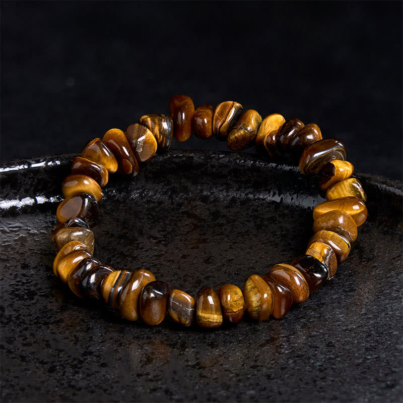 Wear FengShui Tiger Eye Irregular Blocks Courage Bracelet
