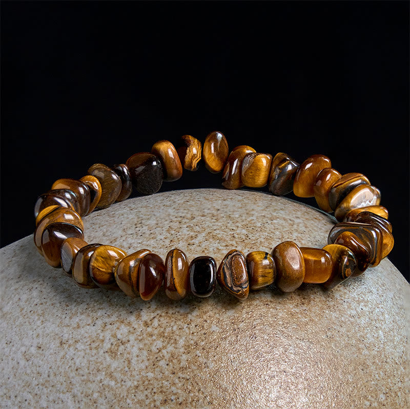 Wear FengShui Tiger Eye Irregular Blocks Courage Bracelet