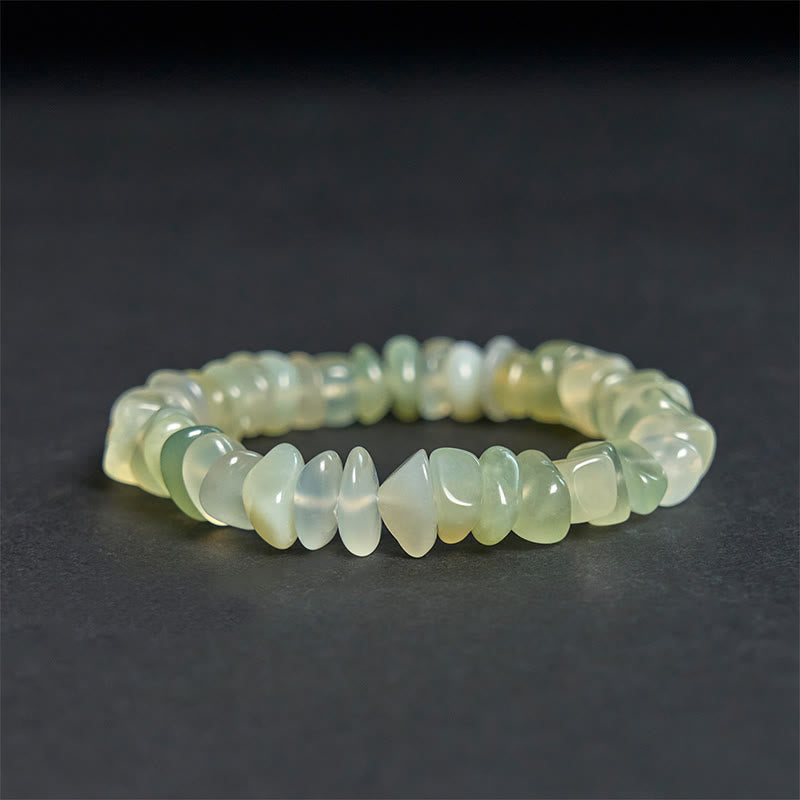 Wear FengShui Natural Peridot Irregular Blocks Peace Bracelet