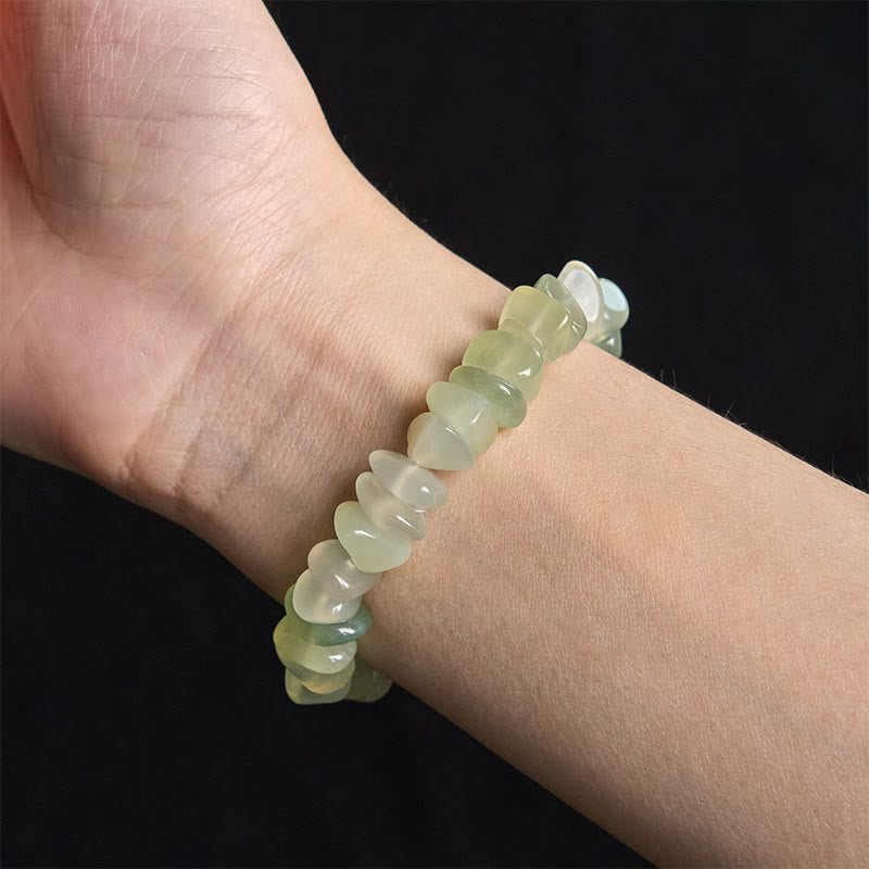 Wear FengShui Natural Peridot Irregular Blocks Peace Bracelet