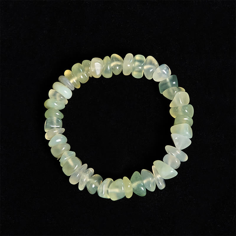 Wear FengShui Natural Peridot Irregular Blocks Peace Bracelet