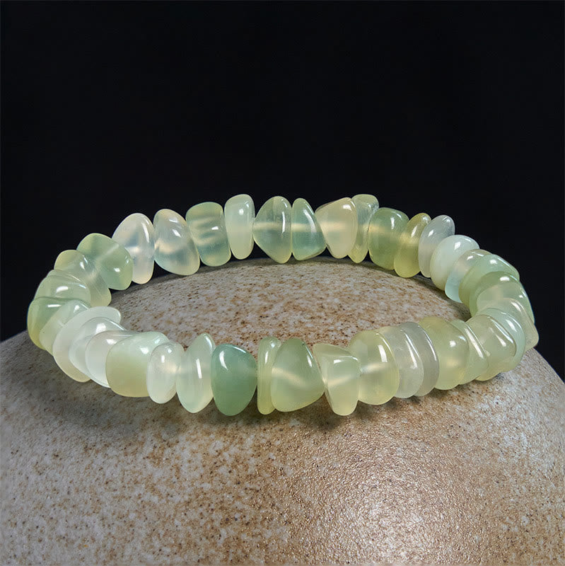 Wear FengShui Natural Peridot Irregular Blocks Peace Bracelet