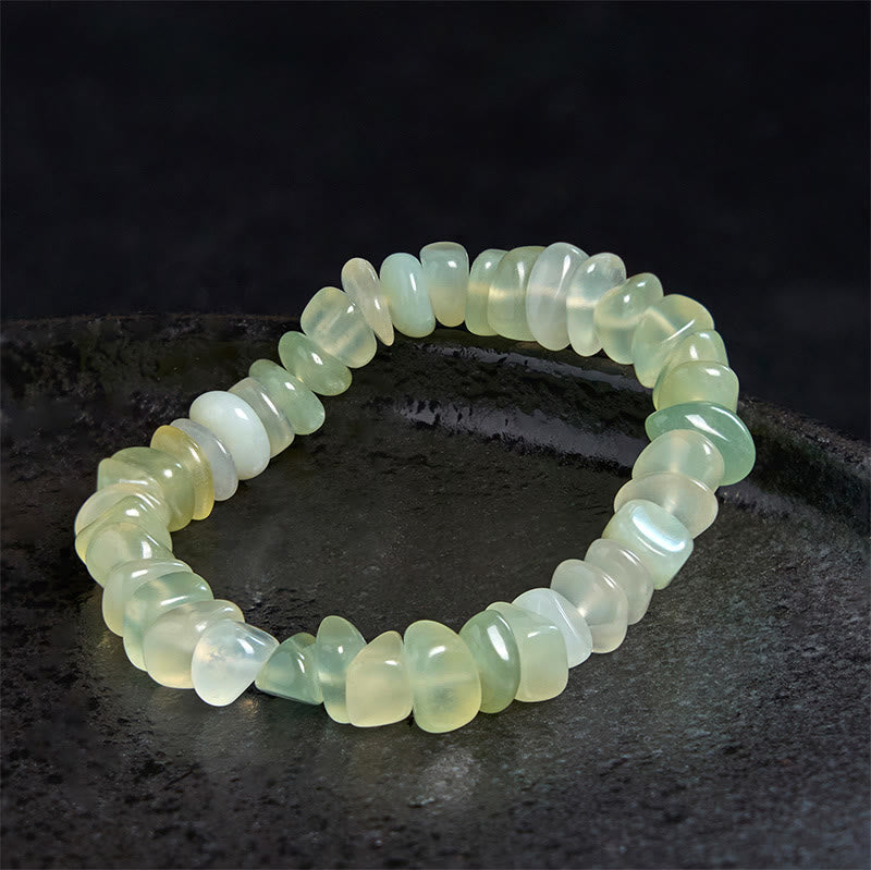 Wear FengShui Natural Peridot Irregular Blocks Peace Bracelet