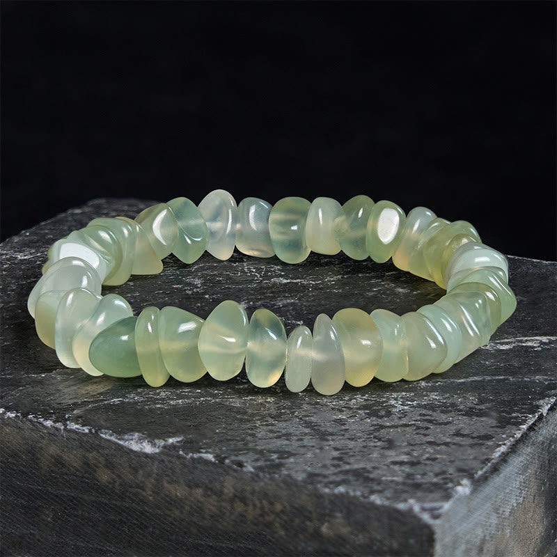 Wear FengShui Natural Peridot Irregular Blocks Peace Bracelet