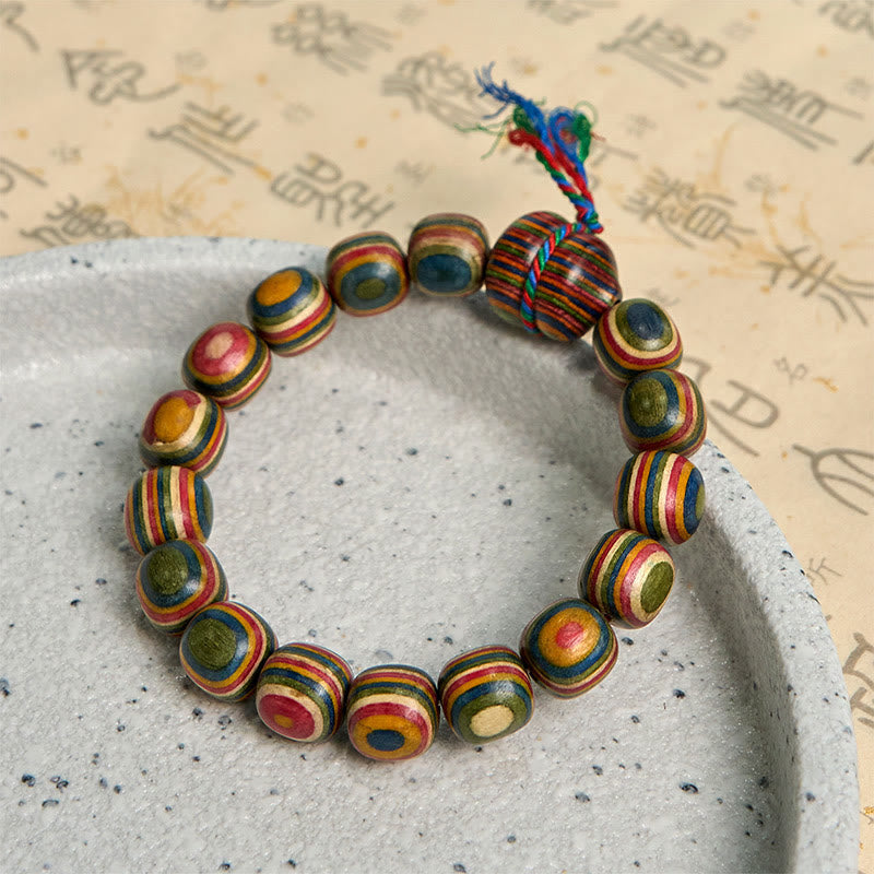 Wear FengShui Colorful Rainbow Eucalyptus Gourd Positive Bracelet