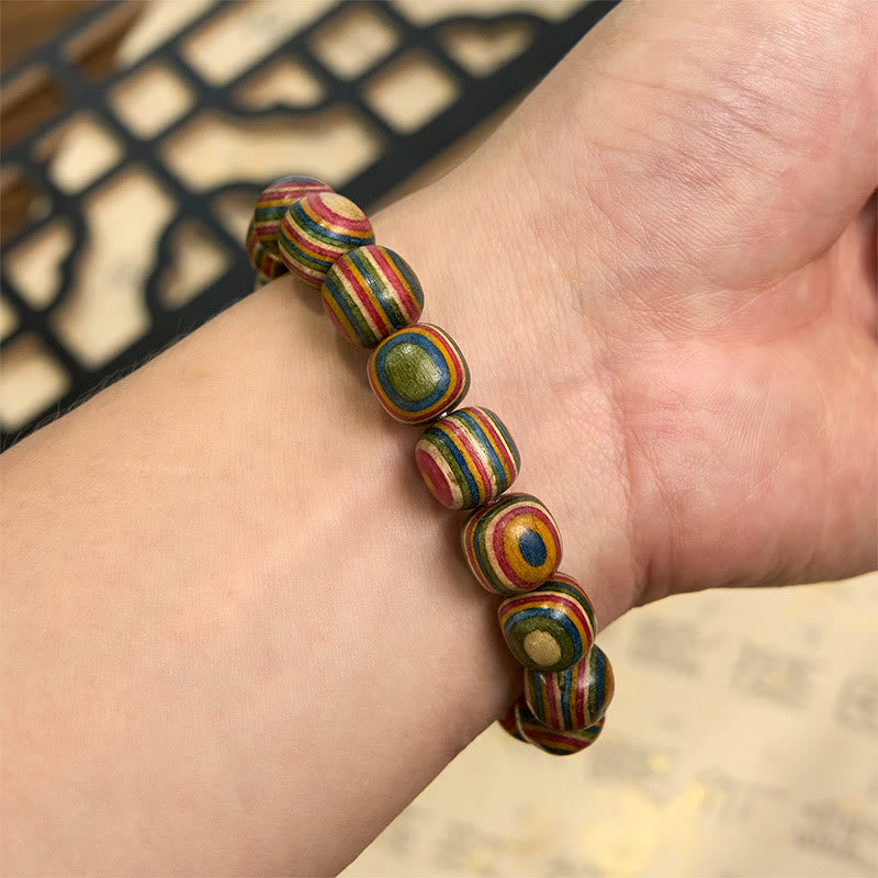 Wear FengShui Colorful Rainbow Eucalyptus Gourd Positive Bracelet