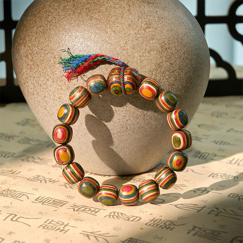 Wear FengShui Colorful Rainbow Eucalyptus Gourd Positive Bracelet