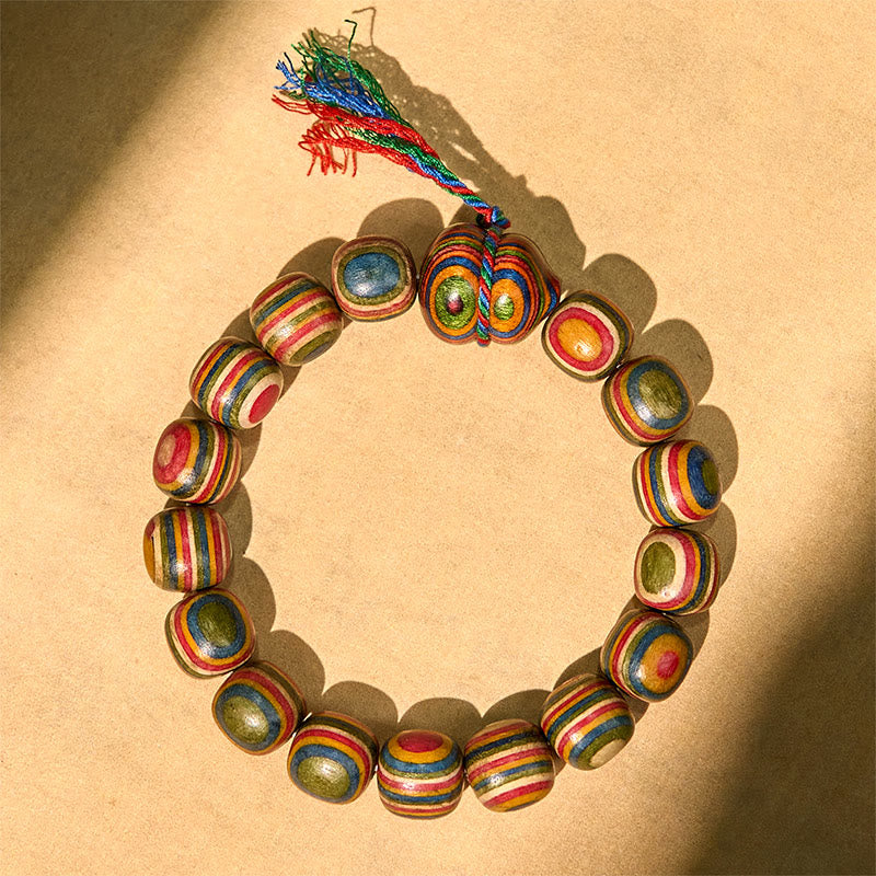 Wear FengShui Colorful Rainbow Eucalyptus Gourd Positive Bracelet