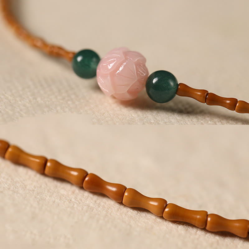 Wear FengShui Ultra-fine Olive Pit Lotus Inner Strength Double Circle Bracelet
